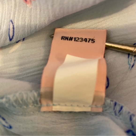 Juicy Couture Top Medium Rain Floral Ruffle Blouse Rhinestone Neck - Picture 14 of 15